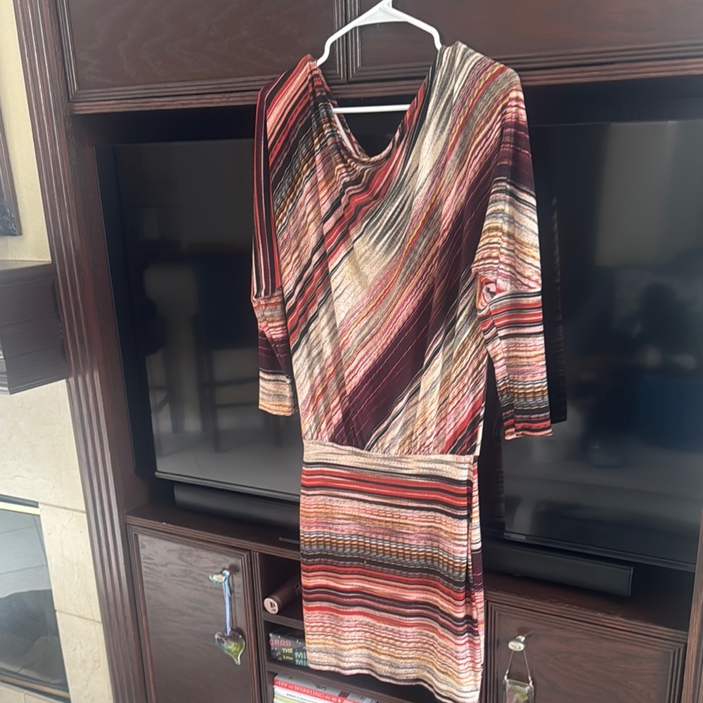Striped Multicolor Dress off shoulder